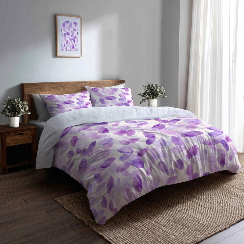 Ensemble de literie pour filles 3 pièces - Ensemble de housse de couette et coussin décoratif Floral