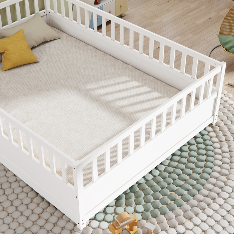 Secure And Stylish Full Size Montessori Children's Floor Bed