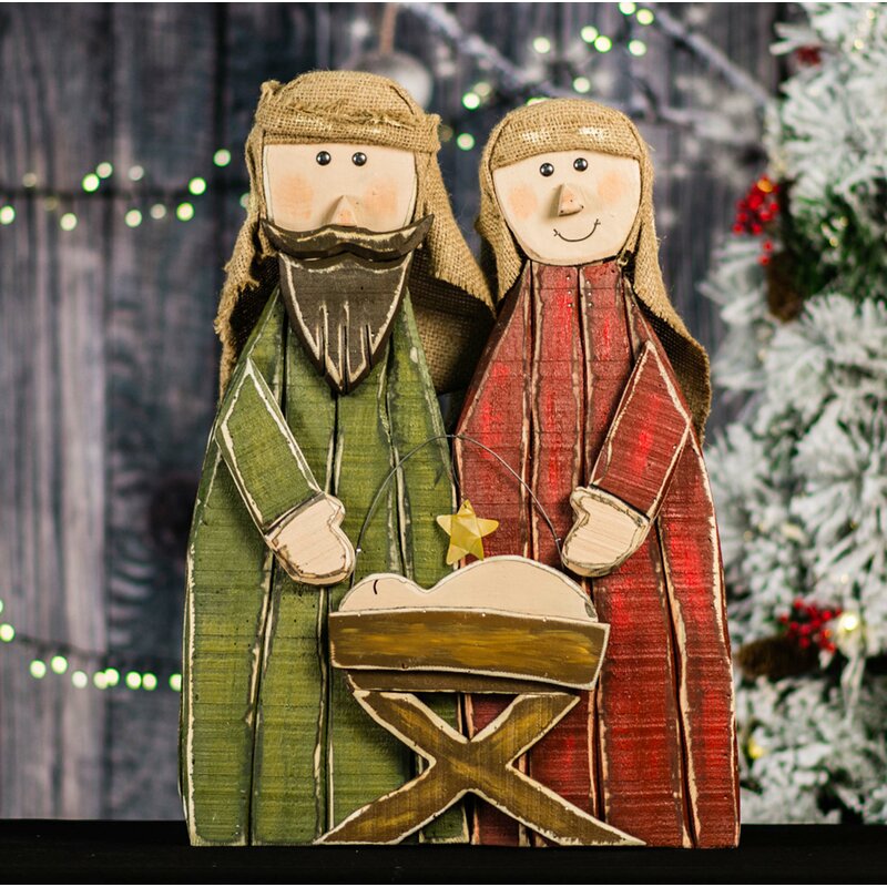 The Holiday Aisle® Wooden Nativity Figurine & Reviews | Wayfair