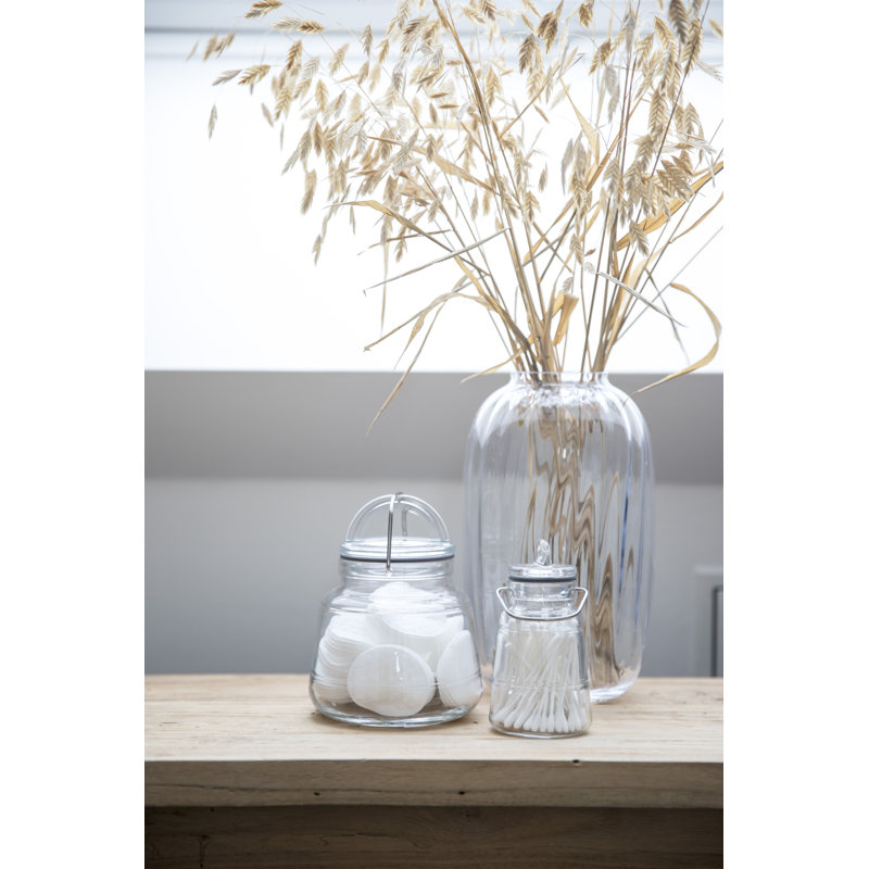 Primula Handmade Glass Table Vase, Clear, 10" H x 6.1" W x 6.1" D
