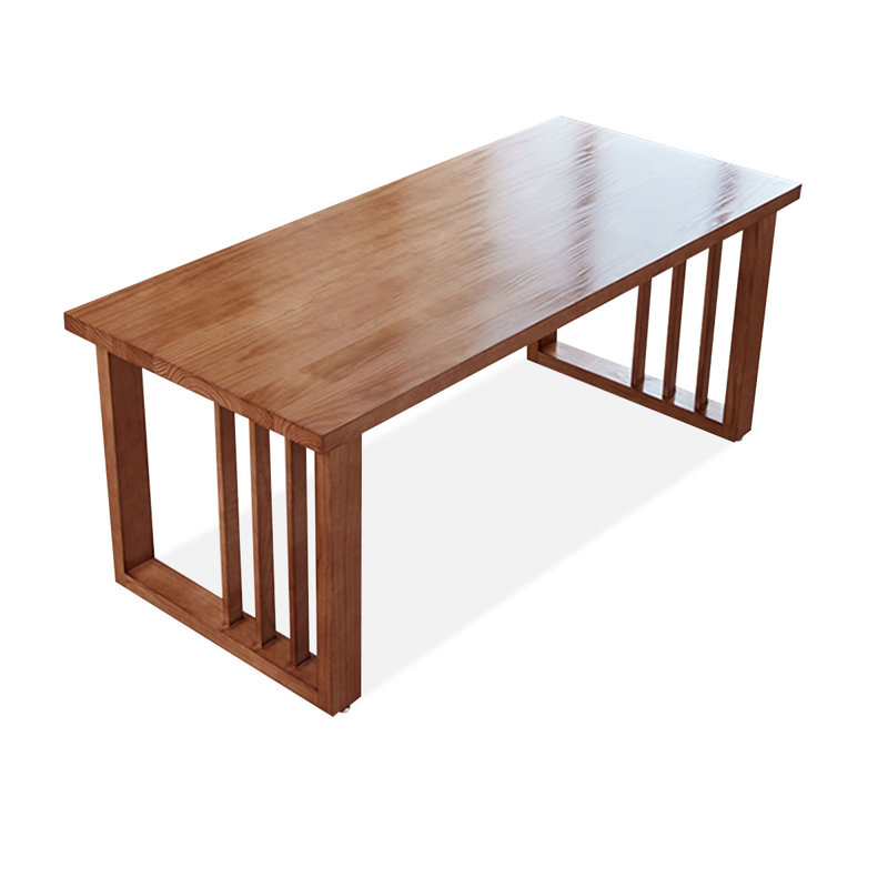 Bureau rectangulaire brun en bois massif, H 29,53 po x l 62,99 po x P 27,56 po