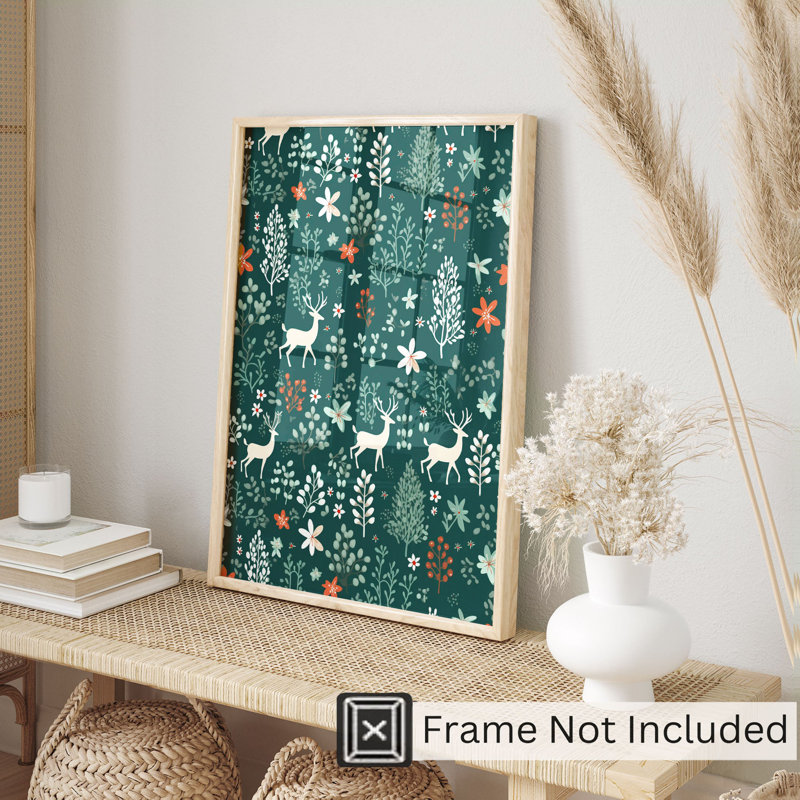 «Holiday Christmas Reindeer VI», reproduction d'art moderne sans cadre, H 36 po x l 24 po