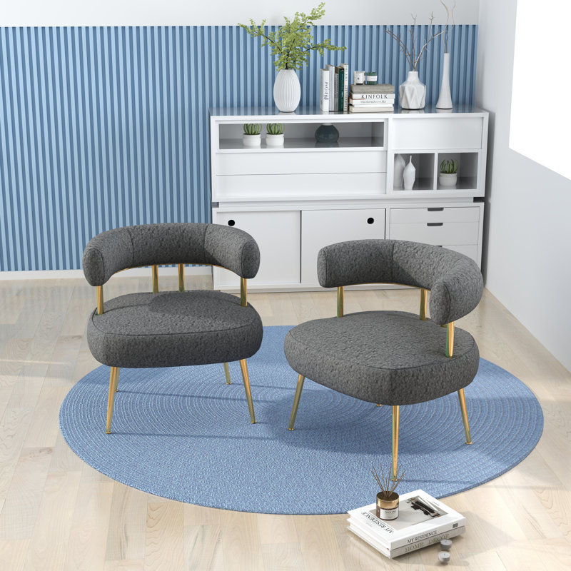 Upholstered Barrel Chair, Grey