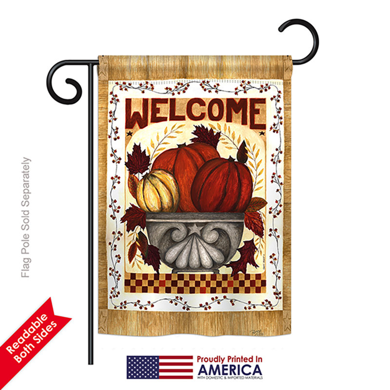 Drapeau de jardin en polyester 18,5 x 13 po Heros Fall Welcome