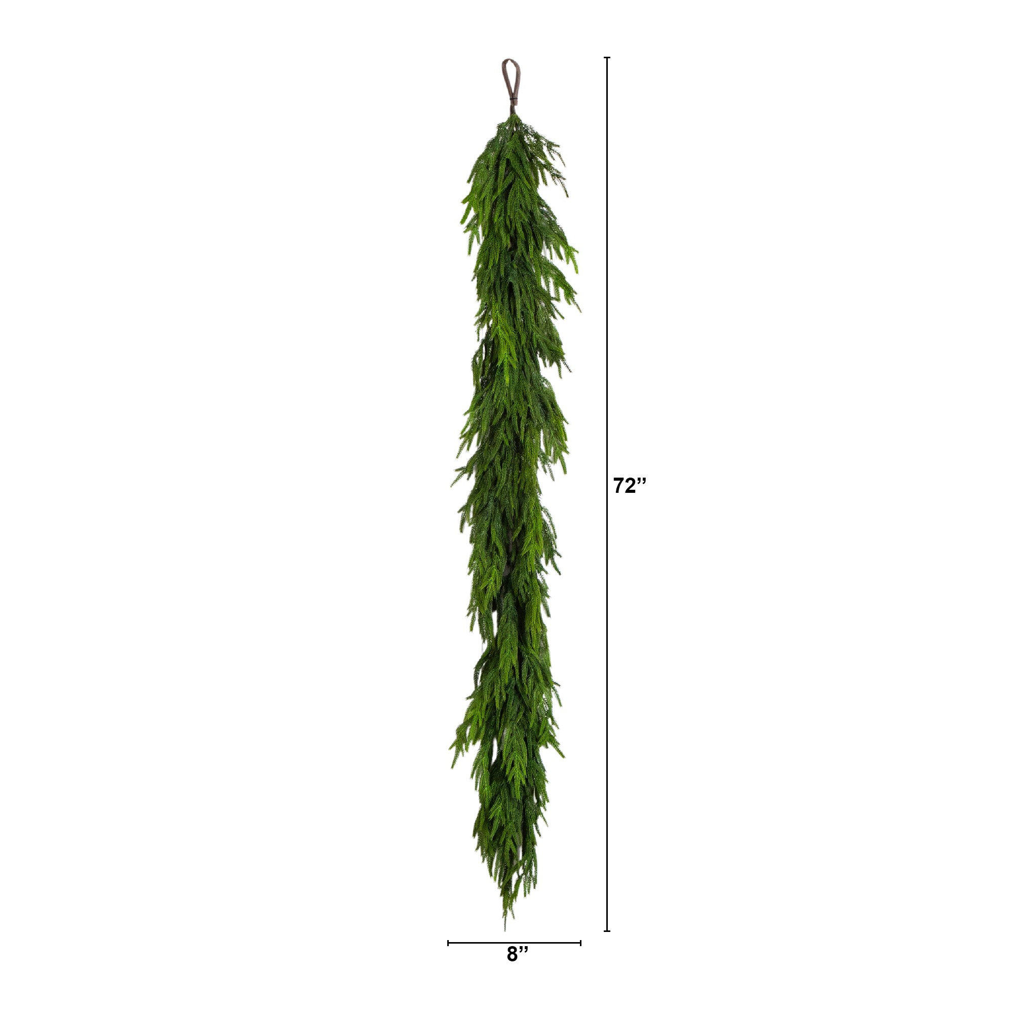 10Ft. Artificial Real Touch Norfolk Island Pine Garland With Natural Look, 6' L, Green