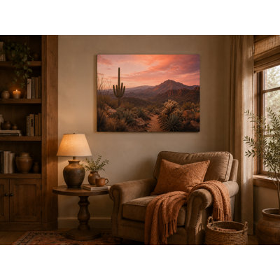 Saguaro Desert Trail - Paysage désertique du sud-ouest sur toile tendue