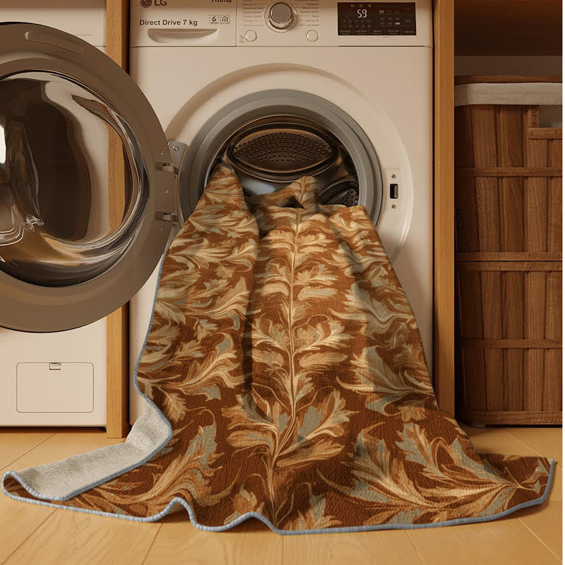 Tapis brun lavable à la machine, Rectangle 4pi x 6 pi