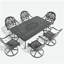 7-Piece All-Weather Cast Aluminum Dining Set, Include 6 Swivel Chairs and Rectangular Table With Black Frame (same sku:W1710S00465)