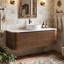 Wall Mounted Single Double Single Vanity Bathroom Vanity With Engineered Marble Top-1139581491