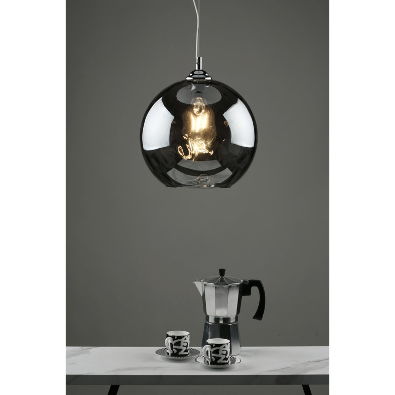 Farah 1 - Light Silver Dome Pendant