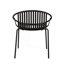 Ensemble de salle à manger d'extérieur moderne 7 pièces avec chaise empilable, noir + teck