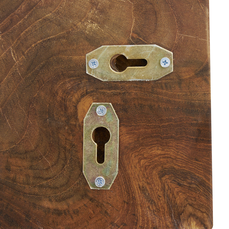 Arlo Teak Wood Handmade Live Edge Wood Slab Abstract Brown Wall Decor Set