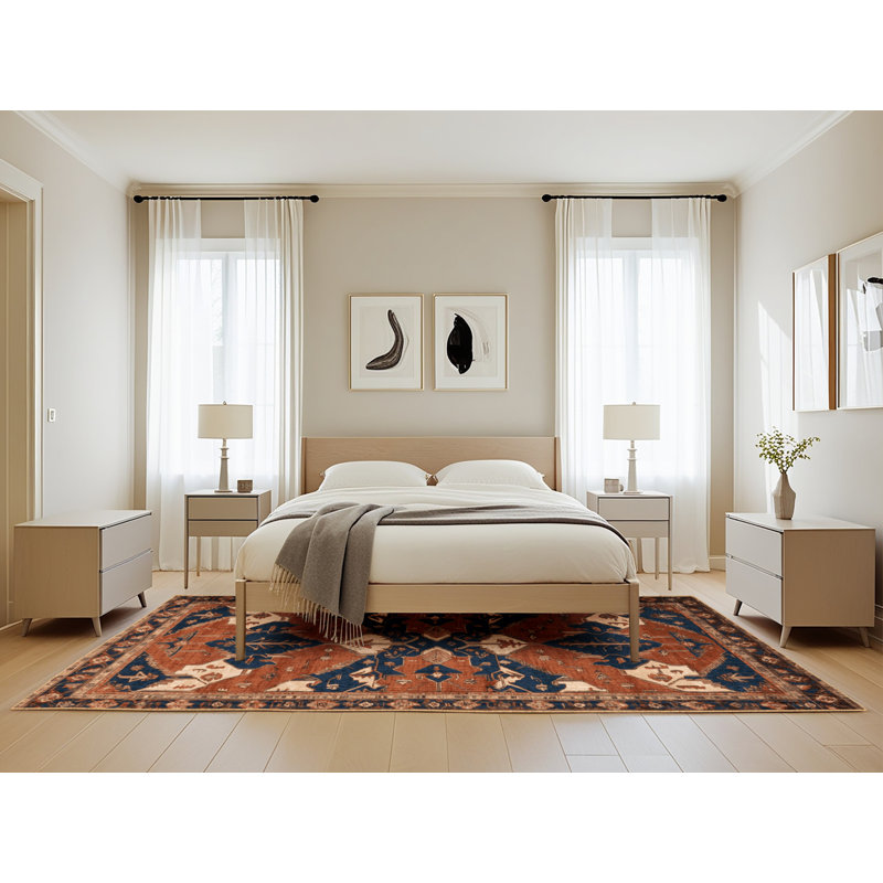 Machine Washable Persian Brown Area Rug, Rectangle 5' x 8'