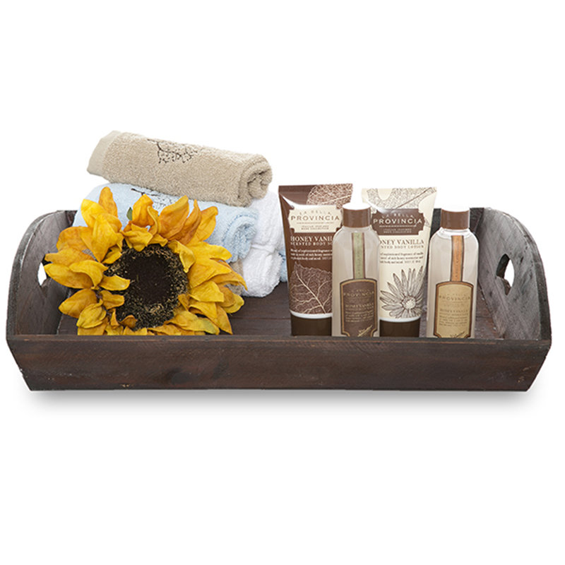 Panier en bois massif, Brun