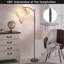 Lampe sur pied moderne à DEL avec télécommande et interrupteur au pied, réglable en 4 couleurs de température, gradation continue, support de lampe rotatif, écoénergétique pour le salon, la chambre à coucher, le bureau