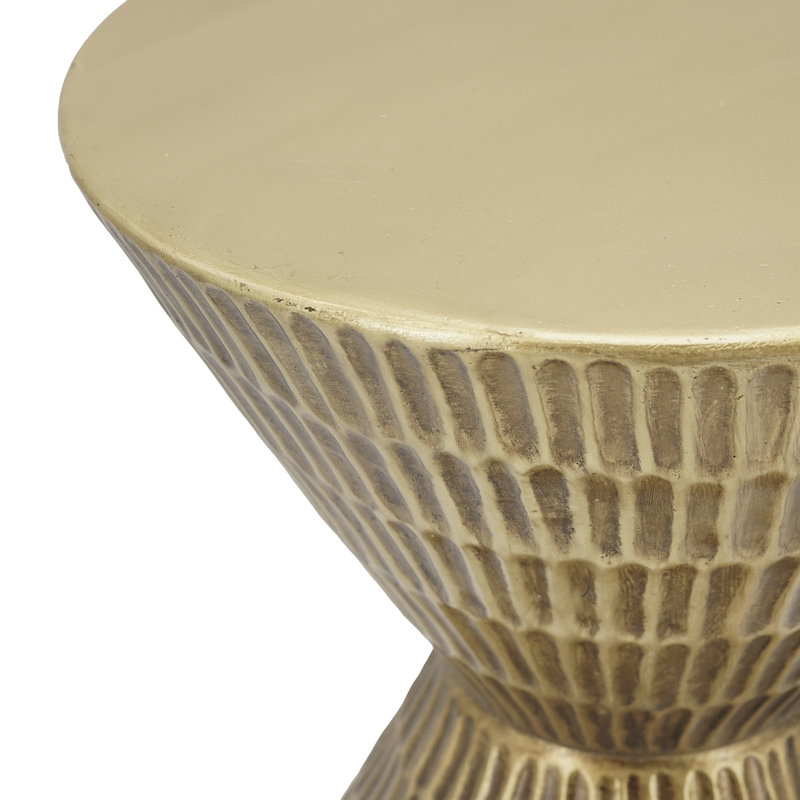 Table de bout décorative 20 "en forme de sablier avec texture martelée