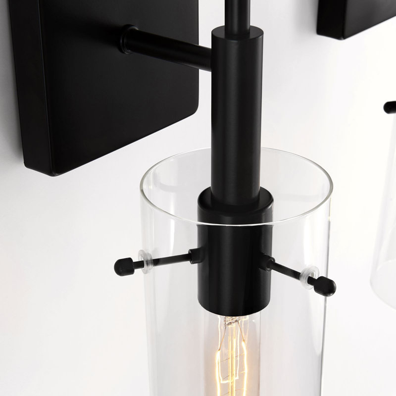 Iron Dimmable Wall Sconce Set, Black