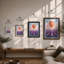 Balloon Over Lavender Boho - Framed Print-110248856-110248860