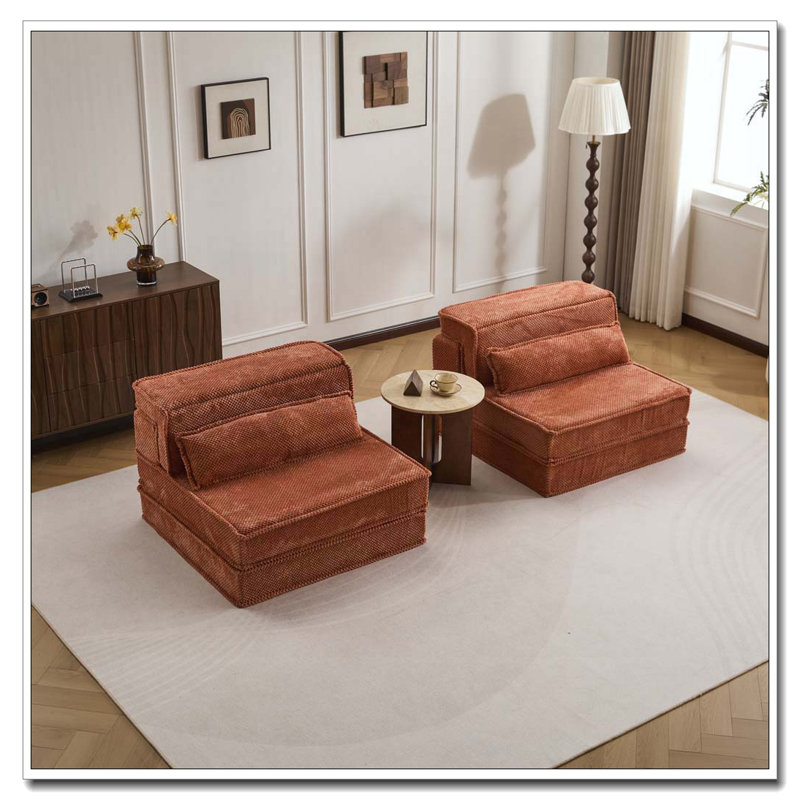 Fauteuil convertible sans assemblage requis, Orange