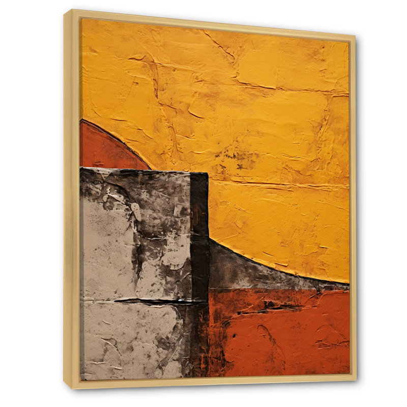 Pleine lune se levant au-dessus de la vieille ville - salon d'art moderne Mid-Century, H 44 po x l 34 po