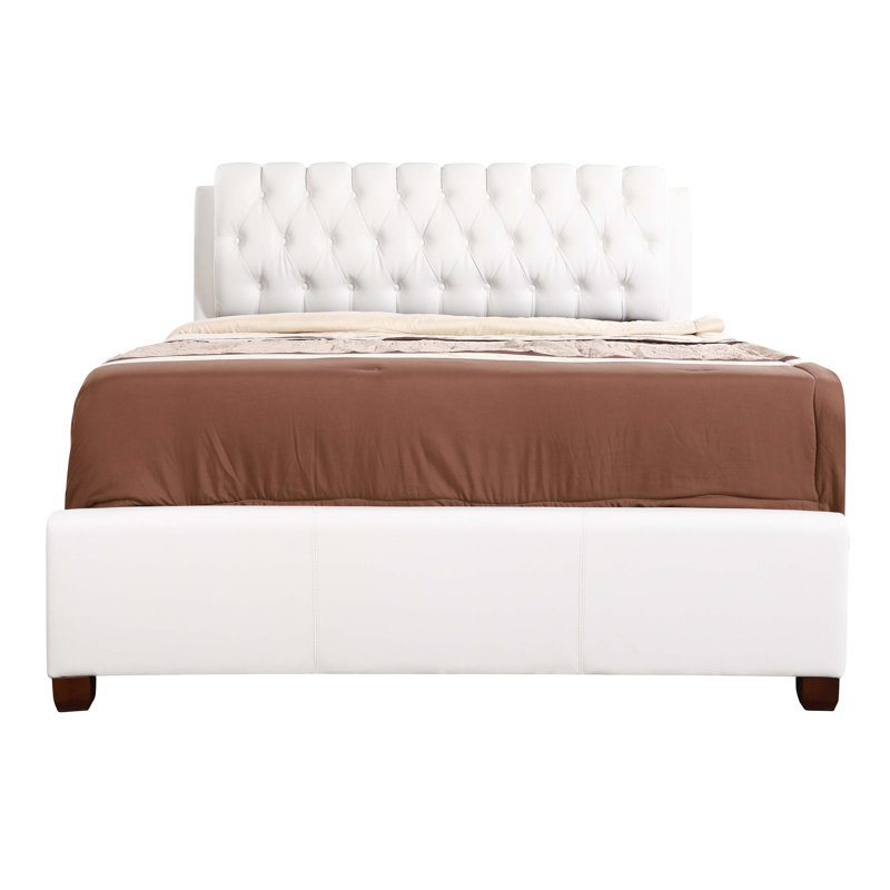 Marilla Vegan Leather Standard Bed, Full, Black