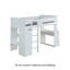 Lit mezzanine blanc double avec bureau et armoire intégrés