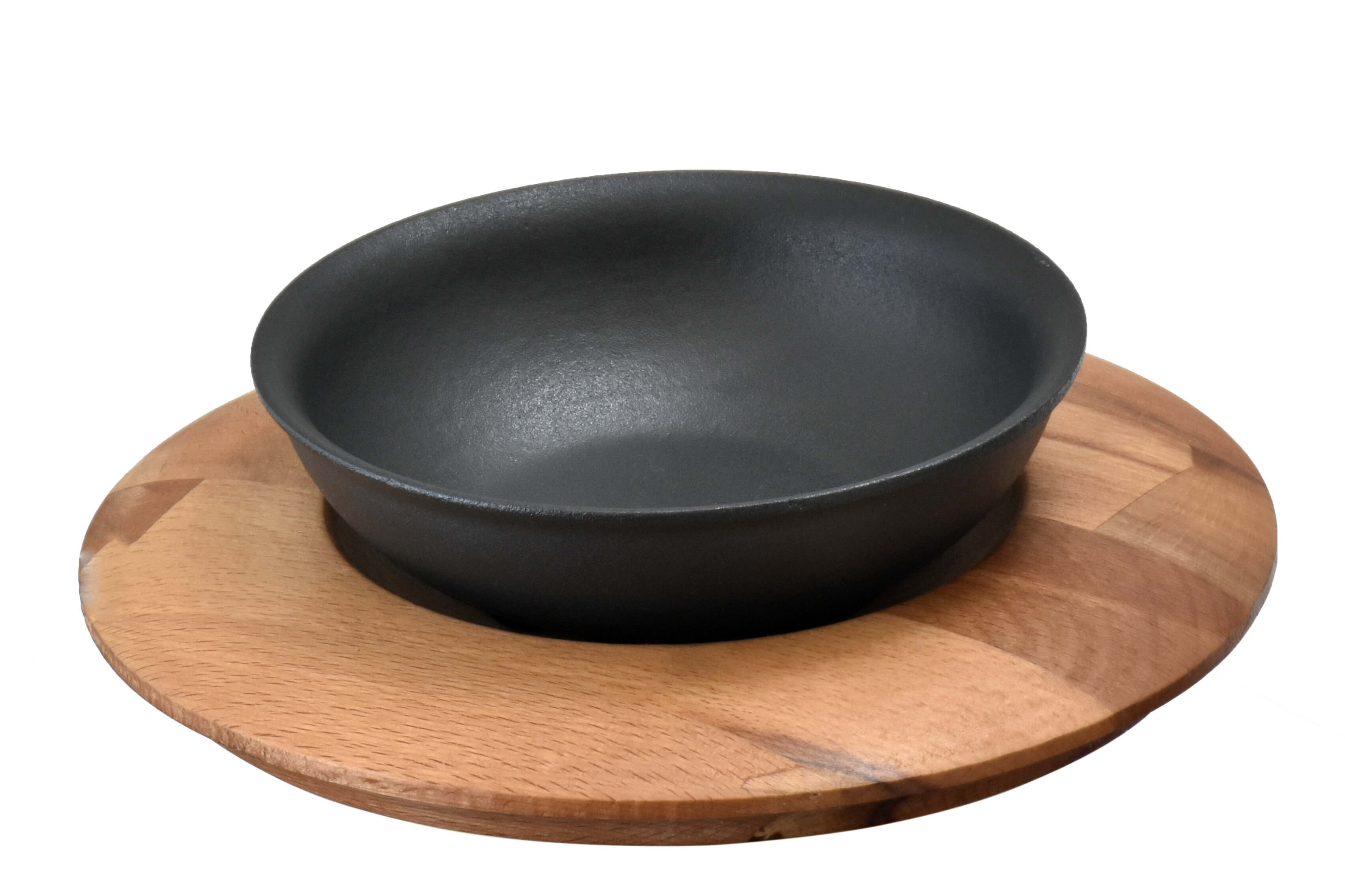 Lava Enameled Cast Iron Skillet 6 inch-Dish with Beechwood Service Platter