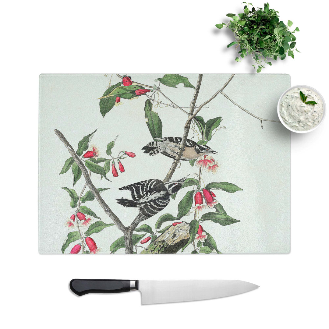 Glass Downy Woodpeckers by John James Audubon Chopping Board