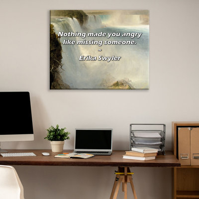 Citation artistique «Rien ne vous a fâché comme manquer à quelqu'un». Toile tendue par Erika Swyler Gallery