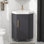 Meuble-lavabo de coin simple 17 po avec lavabo en céramique et miroir supérieur non inclus