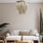 2-Tier Draped Wood Bead Chandelier-1179555379