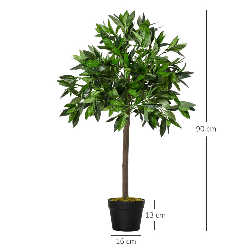 90cm Faux Evergreen Tree in Cement Pot