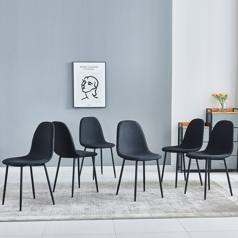Chaise d'appoint en tissu Kressida, Noir