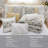 Luxurious Farmhouse Bedding Set, Cotton With Feminine Shabby Chic Yellow