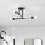 Grand semi-encastré 4 lumières noires avec accents en nickel brossé