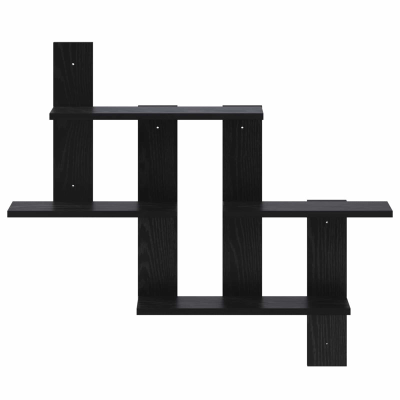 Engineered Wood Wall Shelf, Black Oak