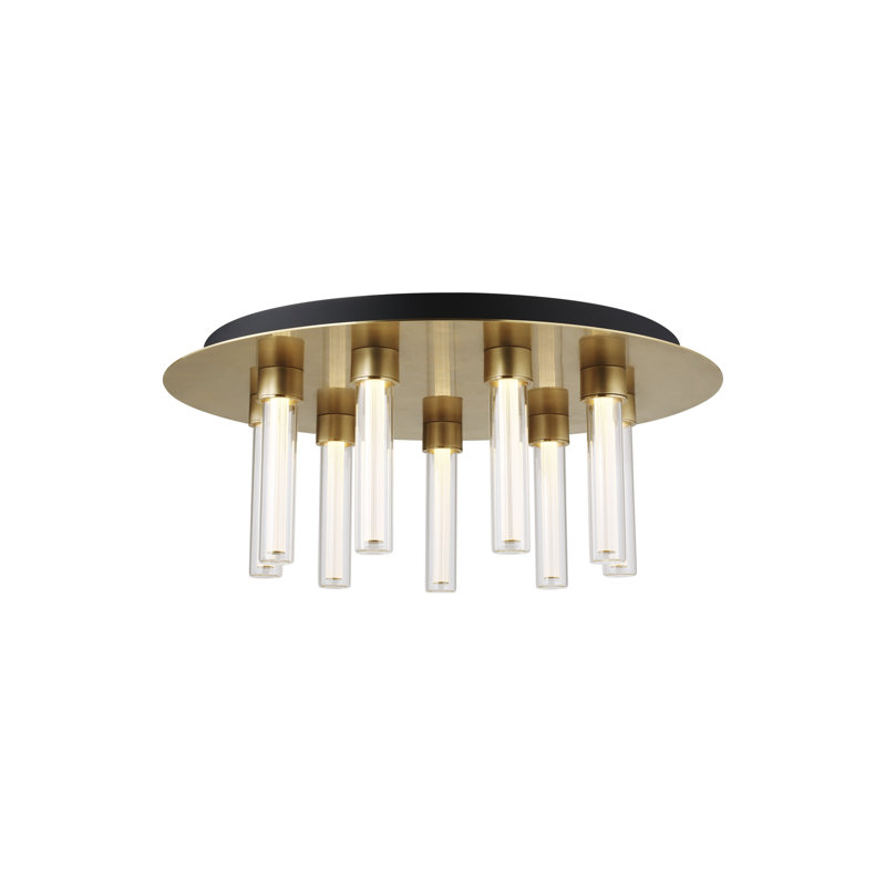 Kola 9 - Light LED Flush Mount, Natural Brass