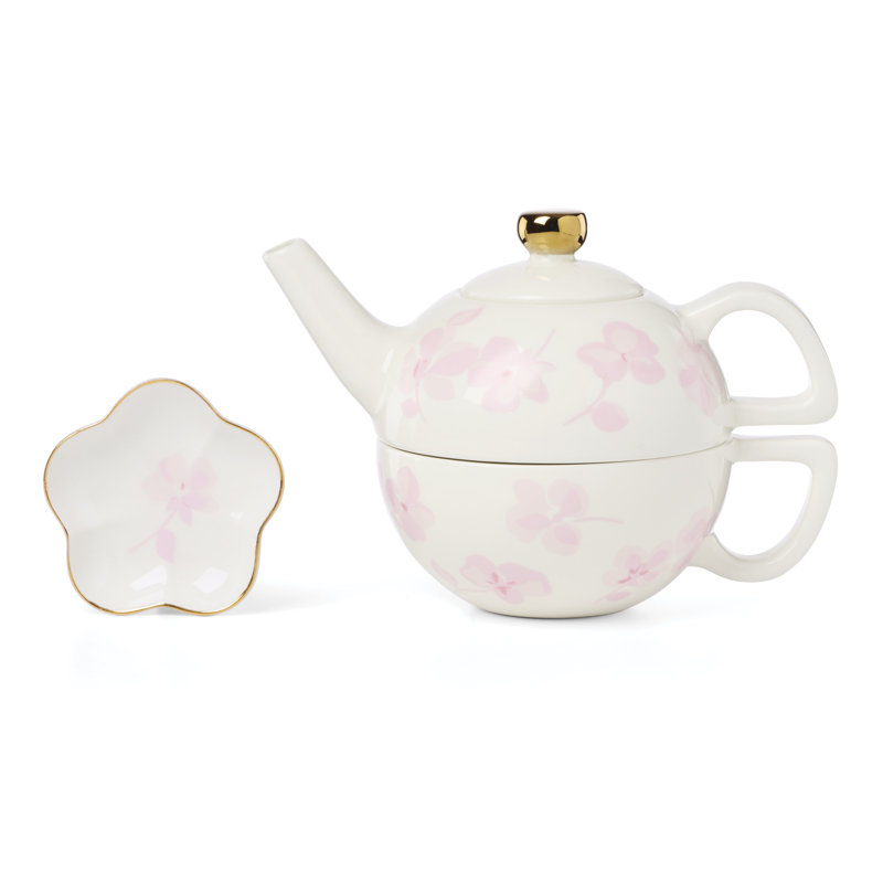 Spring Pansies Tea For One with Tea Bag Holder