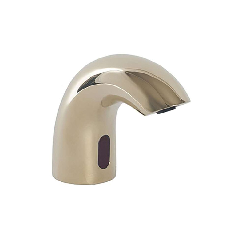 Shiny Gold Deck Mount Sensor Faucet and Soap Dispenser Luxury Hygiene for Commercial Use
