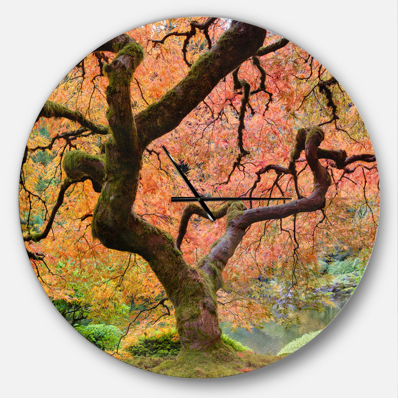 Automne érable - horloge murale moderne, Surdimensionné