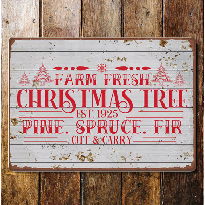 Farm Fresh Christmas Trees - No Frame Print on Metal