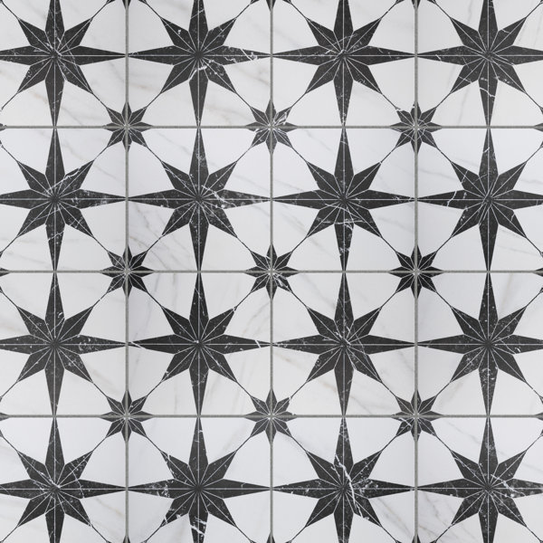 Merzoni 18" x 18" Porcelain Patterned Wall & Floor Tile