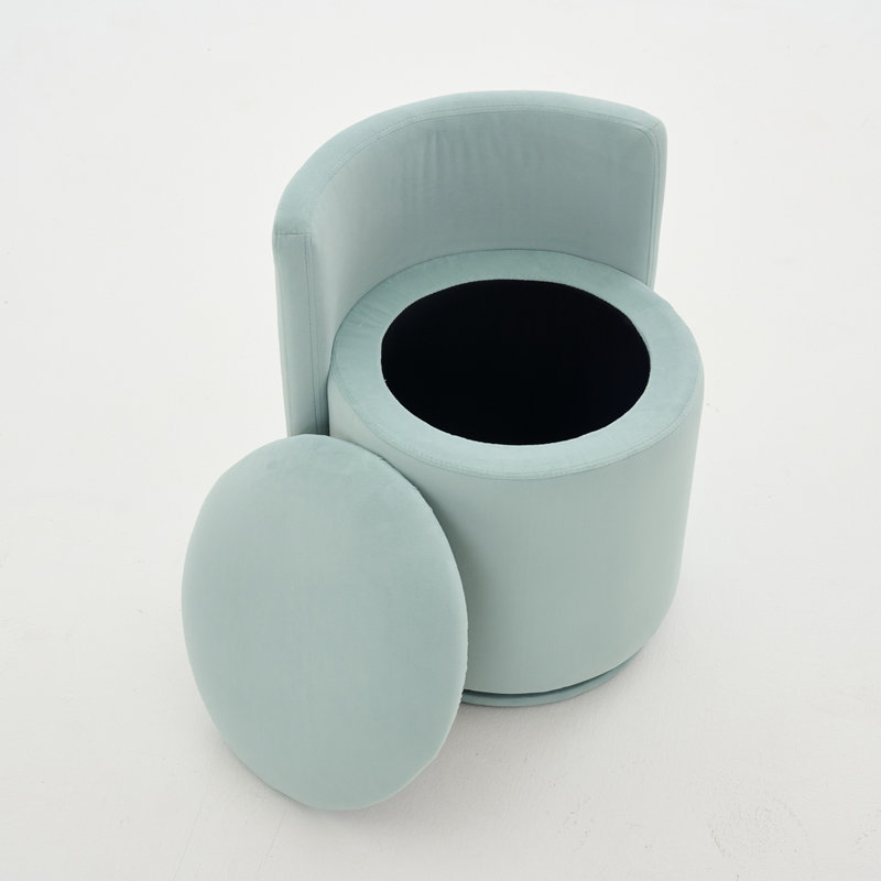 Fauteuil d'appoint pivotant en velours, Turquoise
