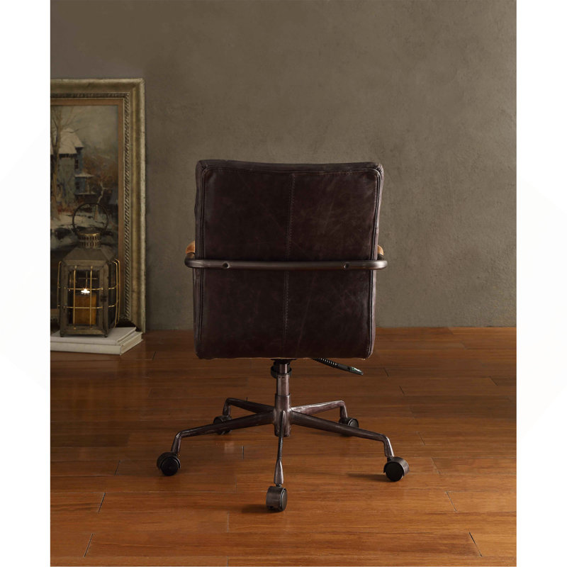 Chaise de bureau Harith, Marron foncé