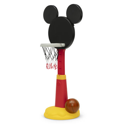 Disney Mickey Mouse Plastic Basketball Set by Delta Children – Includes Basketball Hoop, 1 Basketball and Ball Pump