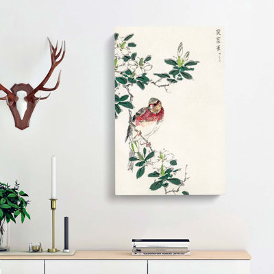 Japanese Long-Tailed Rosefinch by Numata Kashu - Wrapped Canvas Graphic Art Print