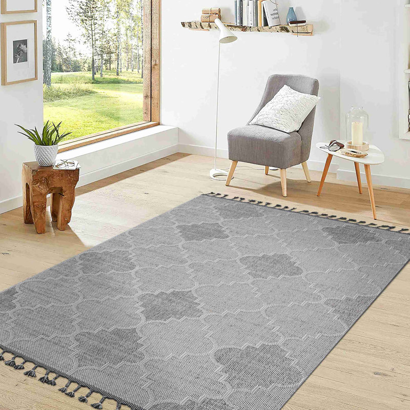 Tapis d'extérieur à motif treillis Guros Collection, Rectangle 7 pi 9 po x 10 pi