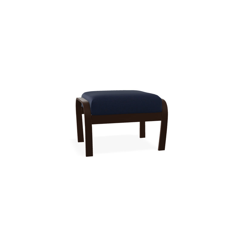 Repose-pieds avec coussin Askar, Kona texturé, Mélange indigo