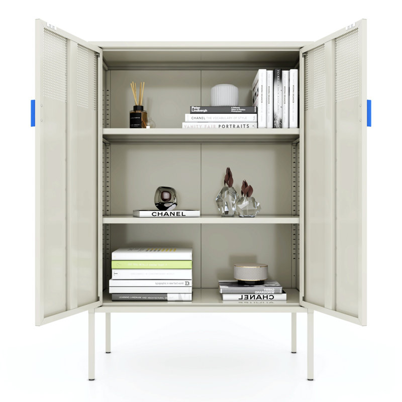 Armoire d'appoint en acier Trevyn, Gris