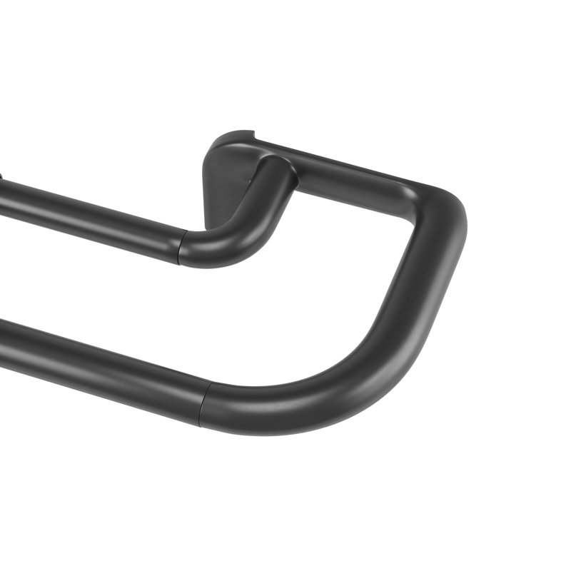 Tringle à rideaux double occultant ajustable 3/4 "Twilight, avec supports et quincaillerie, 30 à 84", noir mat